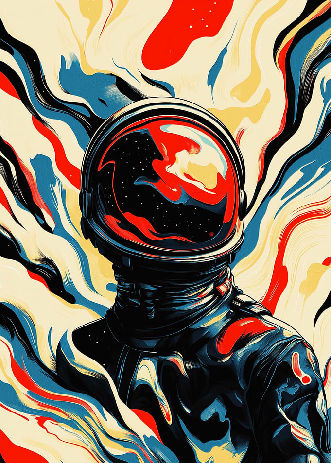 Abstract Space Astronaut in Space