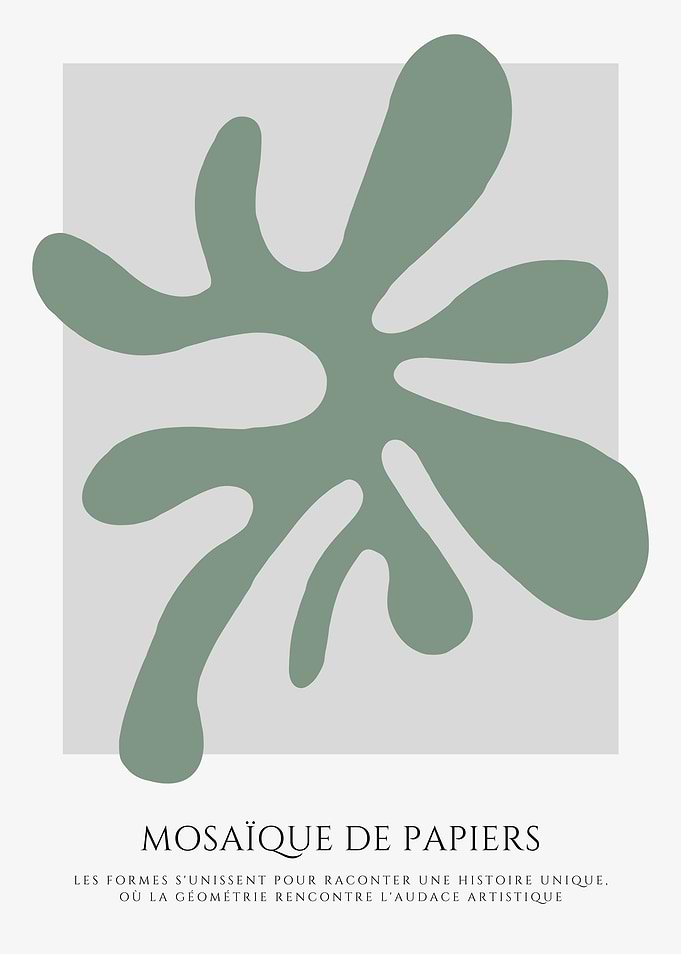 Abstract Green Leaf Art Print