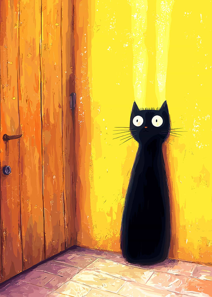 Black Cat by Door