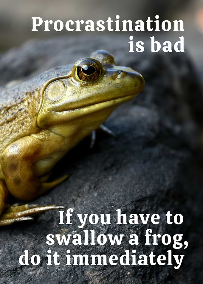 Frog Procrastination Quote