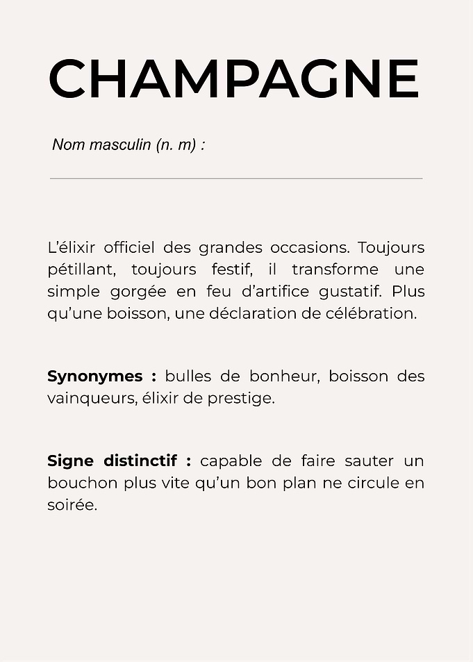 'CHAMPAGNE' – L’élégance pétillante 🥂