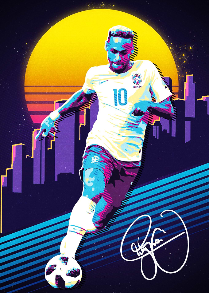 Neymar Jr. Retro Art