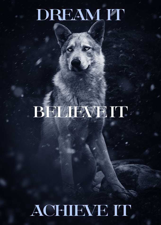 Wolf Dream Believe Achieve
