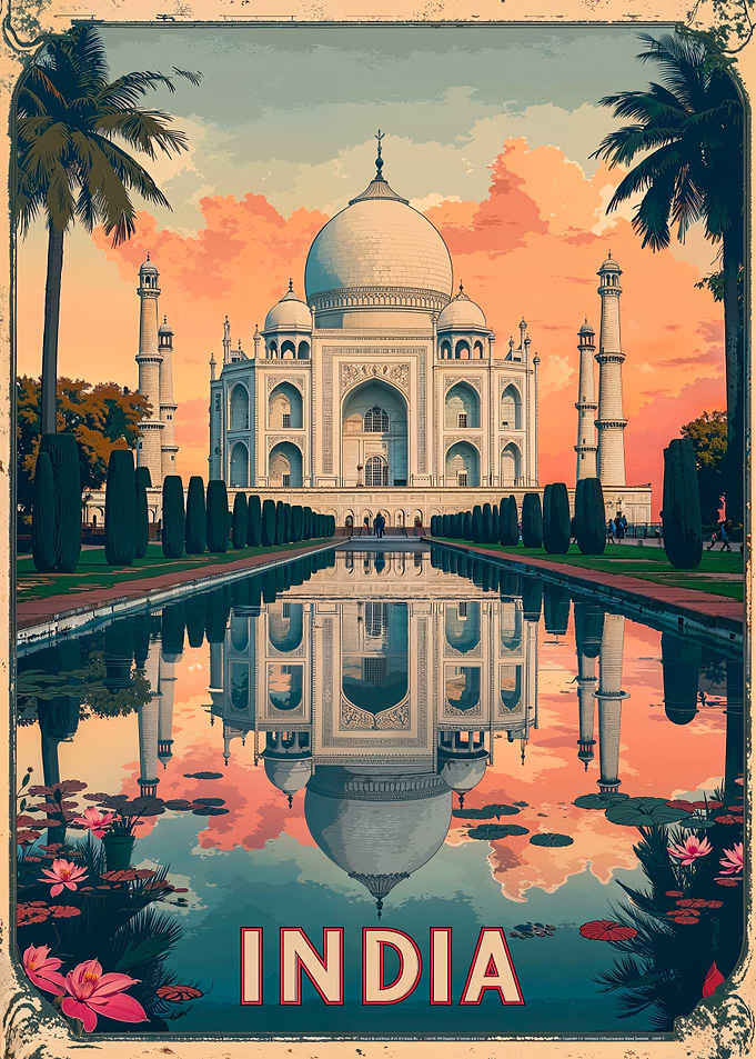 Taj Mahal India Poster