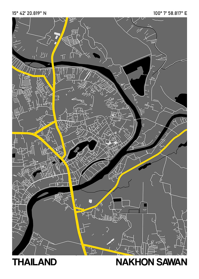 Nakhon Sawan City Street Map