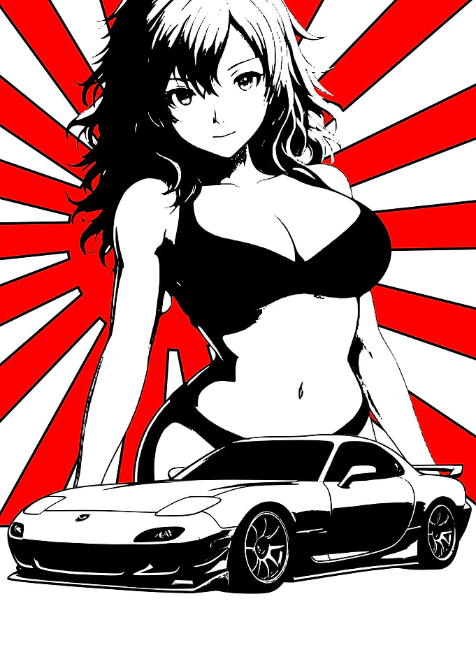Anime Girl & Sports Car
