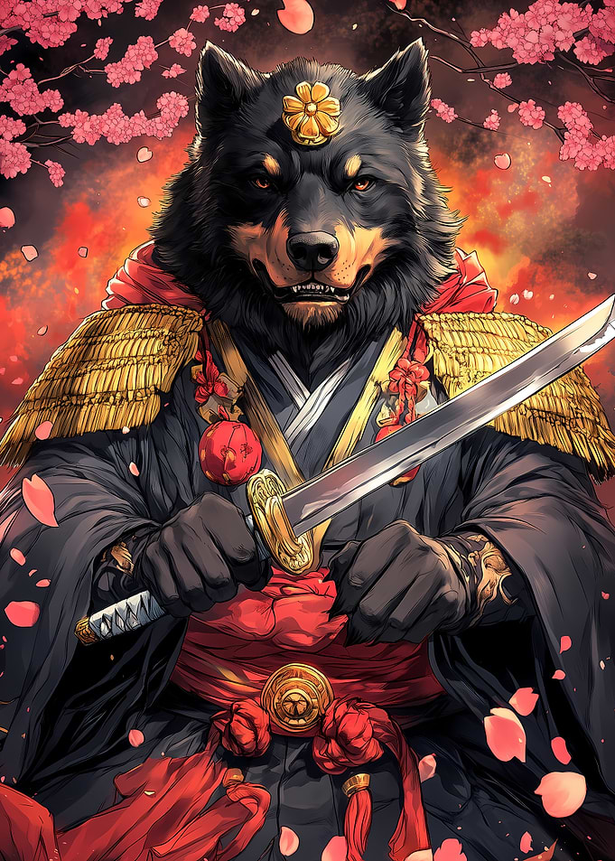 Rottweiler Samurai Warrior Animal