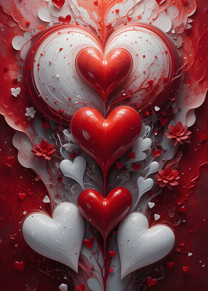Red and White Hearts