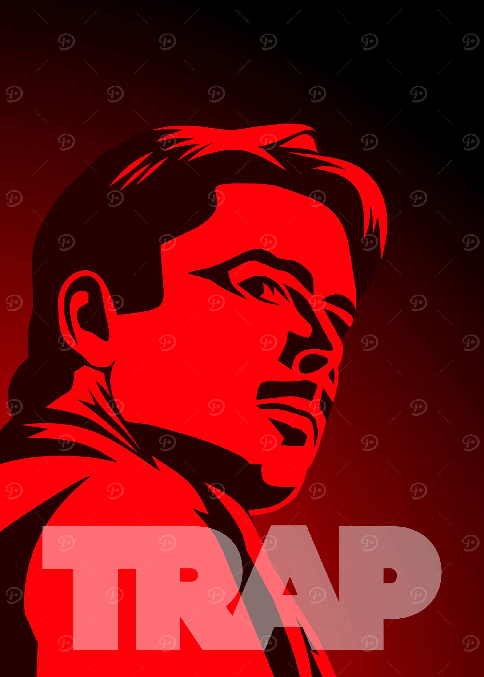 Red Silhouette Portrait