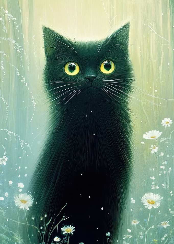 Black floral Cat