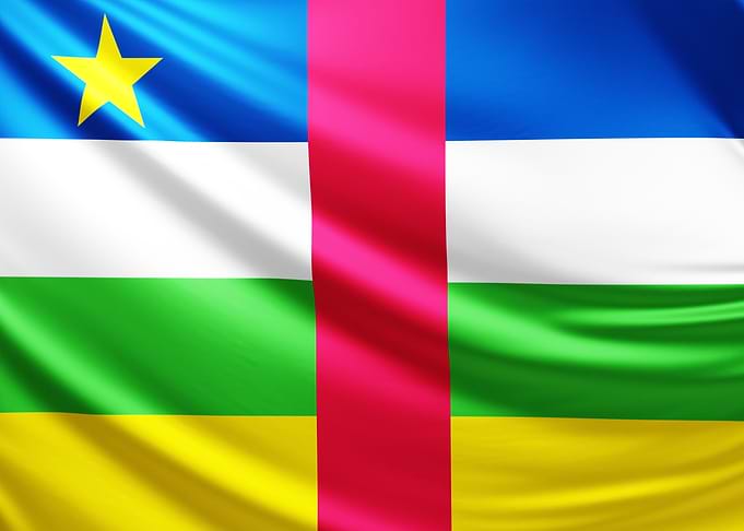 Central African Republic Flag, realistic flag