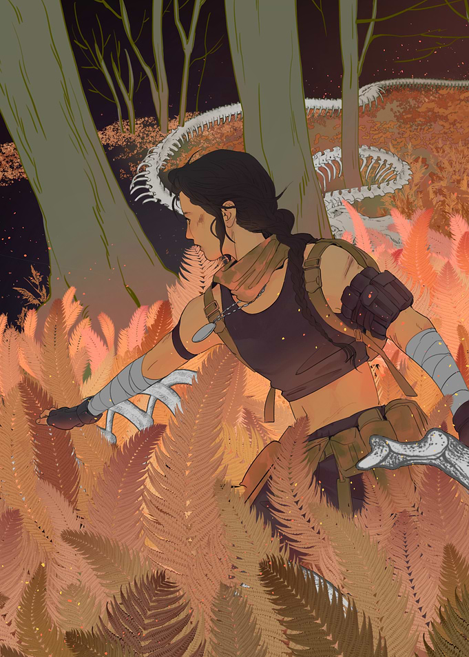 Woman Lost in Forest with Bones