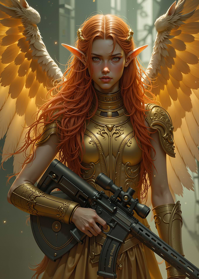 Angelic Warrior with Rifle