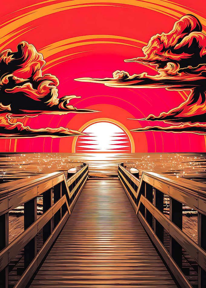 Serene Sunset on the Pier