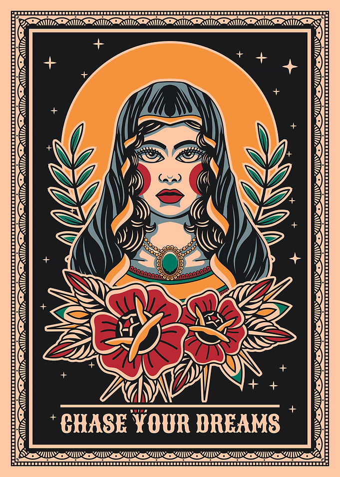 Chase Your Dreams tattoo art