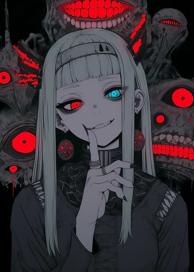 Anime Girl with Red Eyes