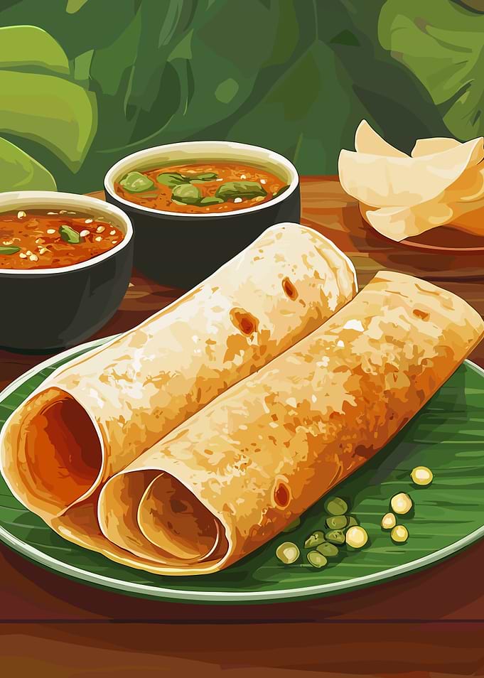 Indian Flatbread with Dips
