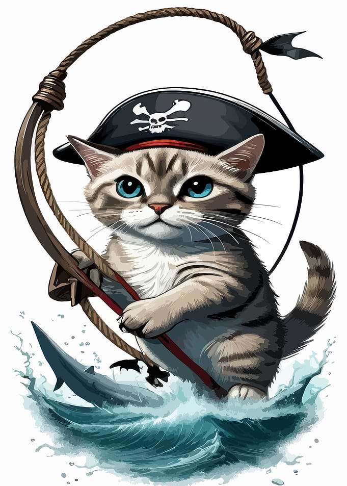 Cute Pirate Cat