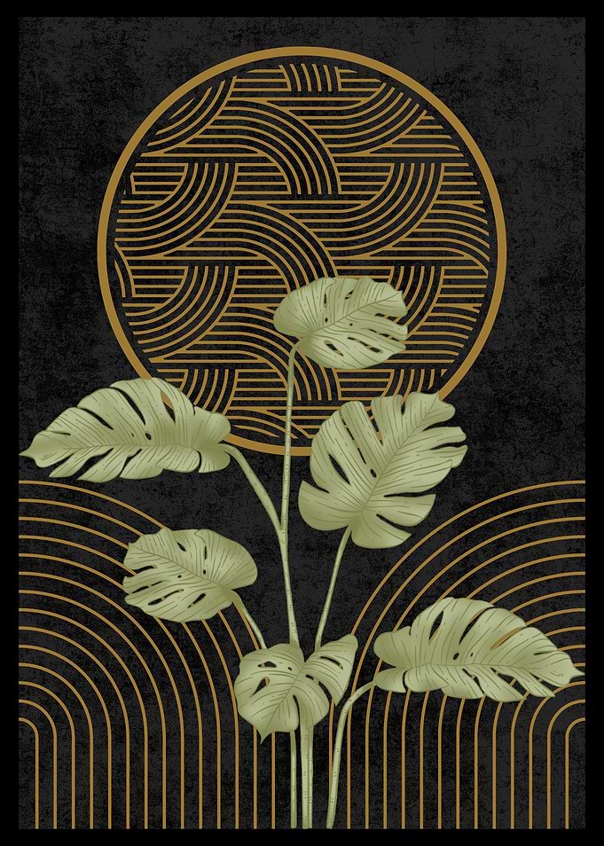 Tropical Leaves & Geometric Art