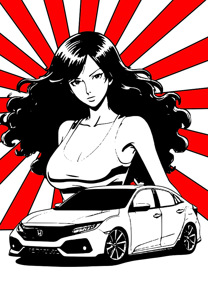 Anime Girl & Honda Civic