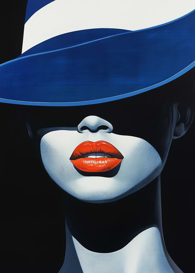 Woman in Blue Hat