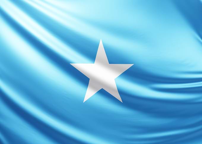 Somali Flag, realistic flag of Somalia