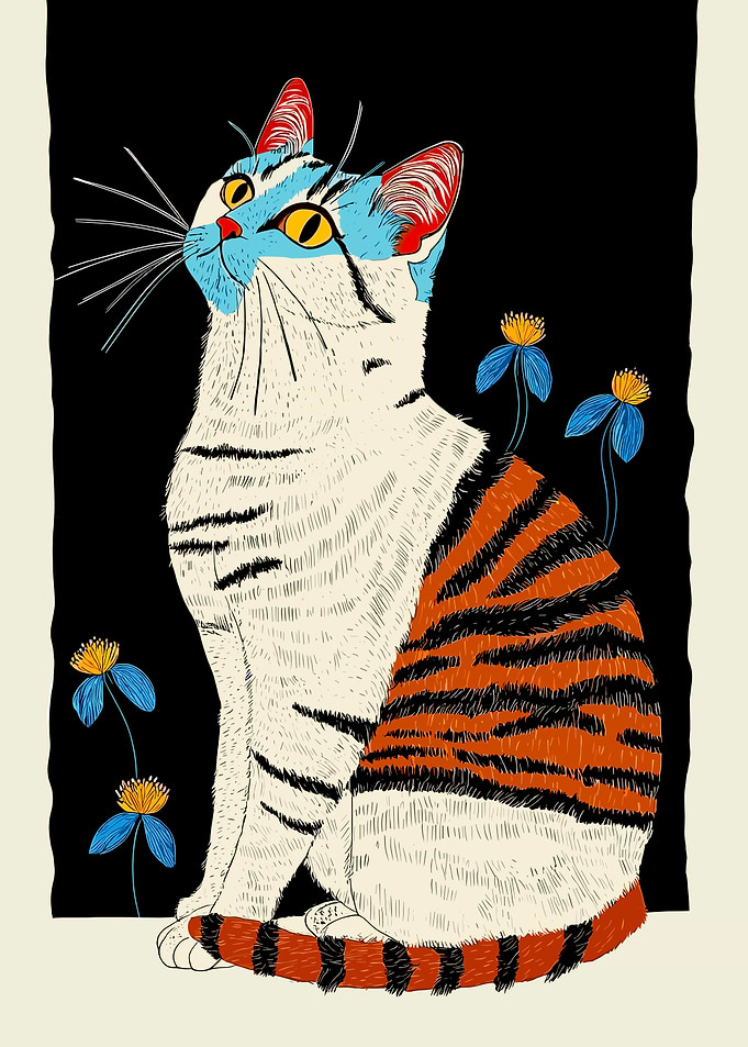 Cat with Tiger Stripes