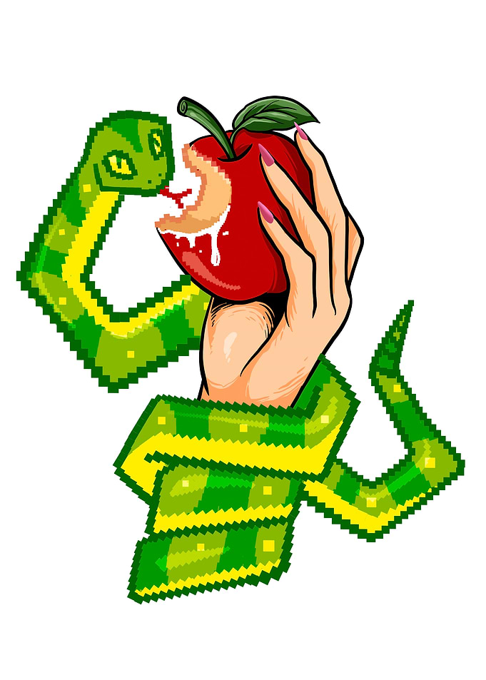 Snake and eve Pixel Art