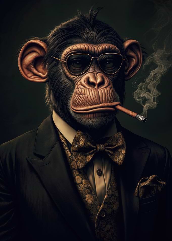 Cigar Smoking Monkey