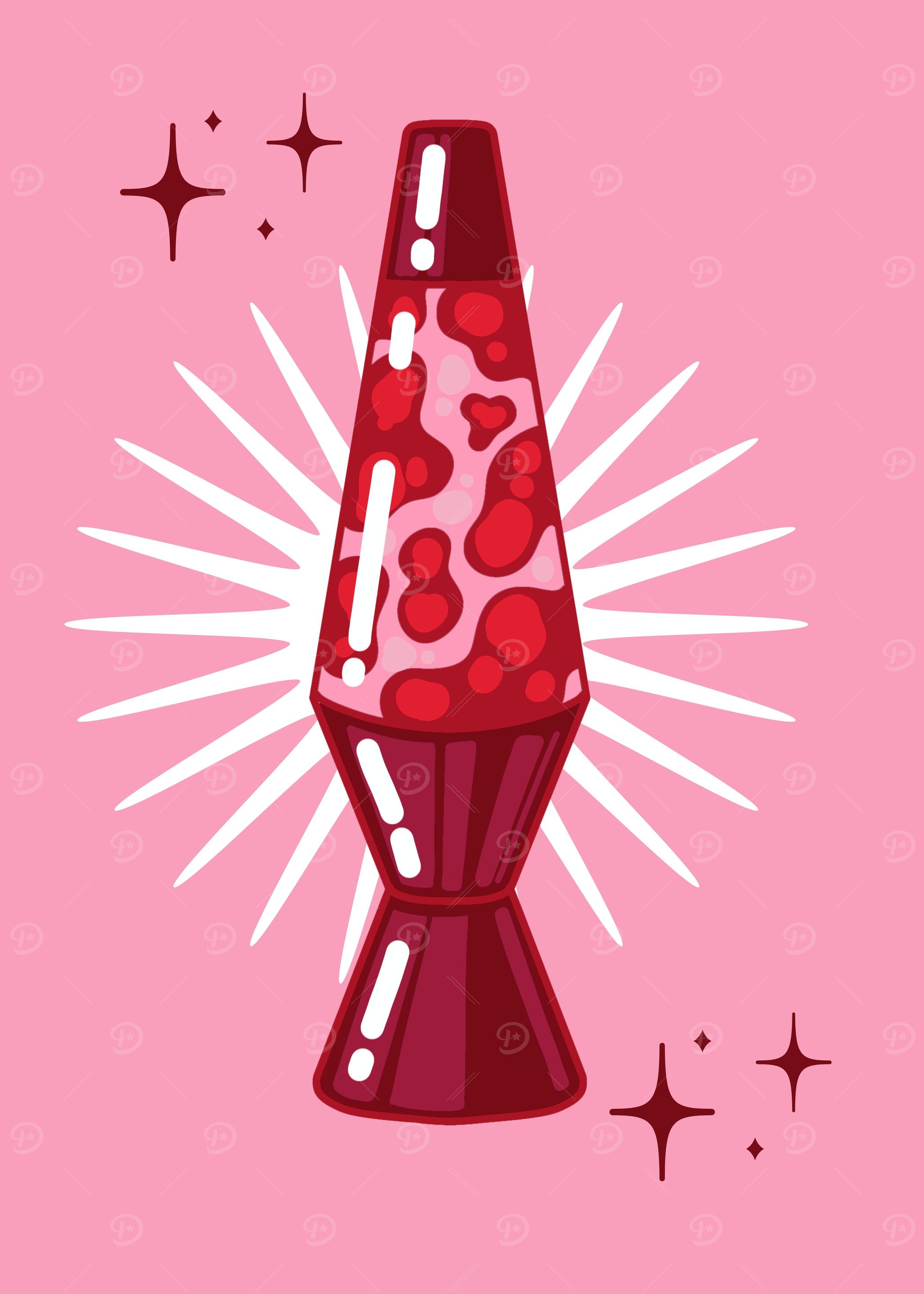 Red Lava Lamp Illustration