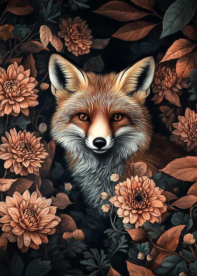 Fox in Flowers