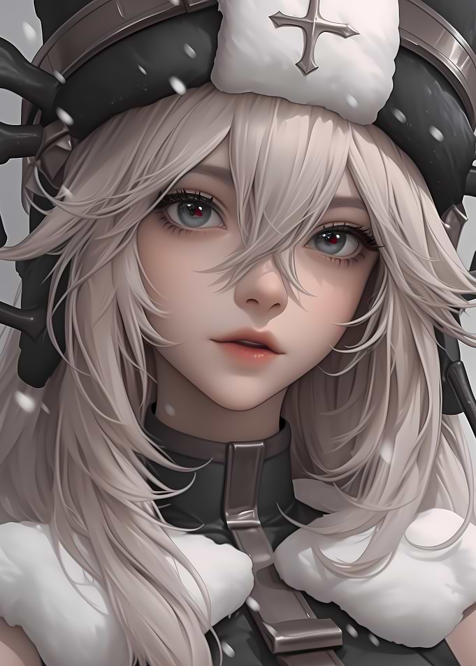 Anime Girl with White Hair Gaming