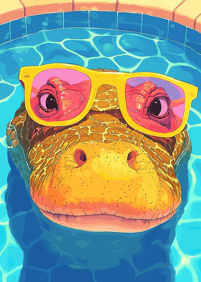 Cool Crocodile in Pool