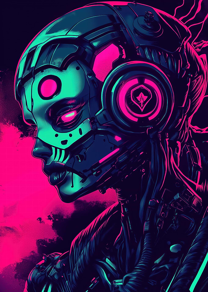 Cyberpunk Female Robot