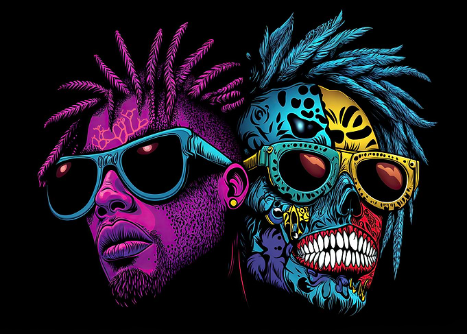 Neon Duality: Faces of Style