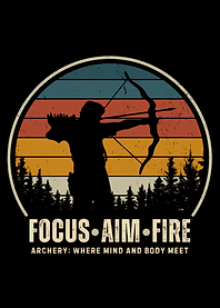 Focus Aim Fire Archery Retro Design