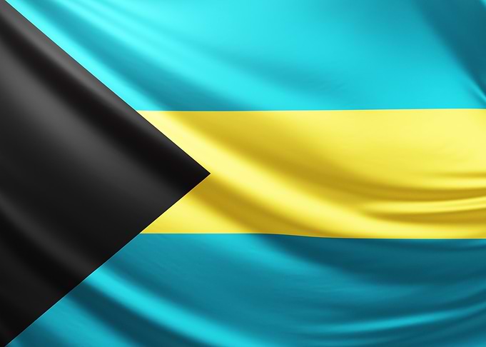 Bahamas Flag, realistic flag of Bahamas island