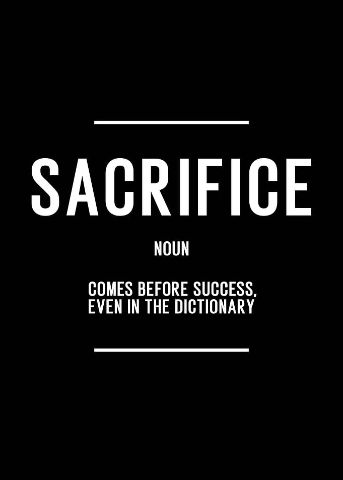Sacrifice Definition | Modern Motivational Office Decor