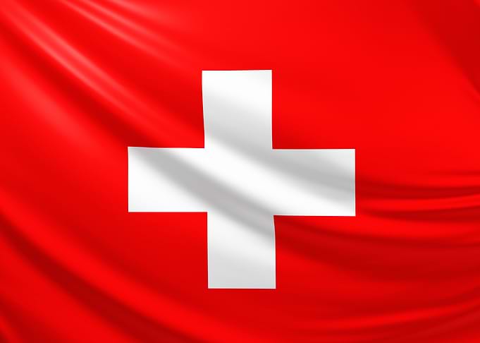 Swiss Flag, realistic flag of Switzerland