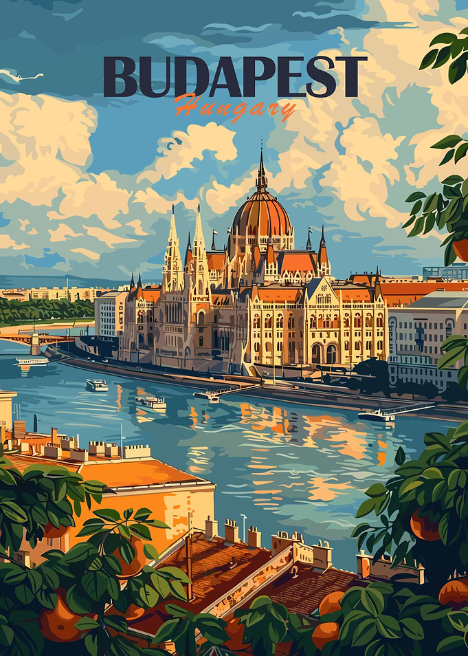 Budapest Travel Poster
