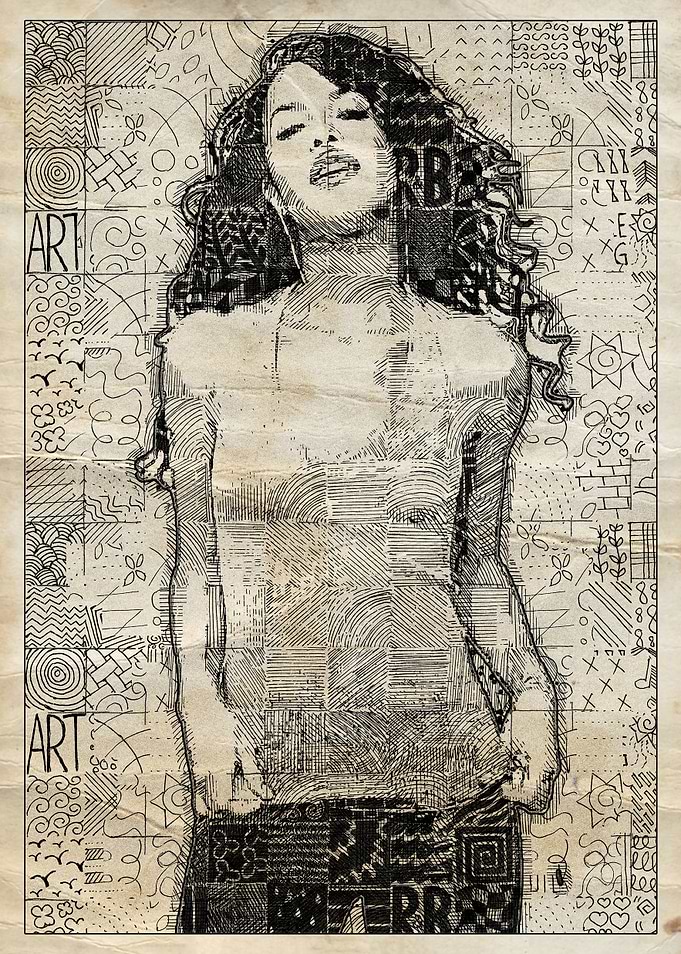 Aaliyah Line Art Portrait