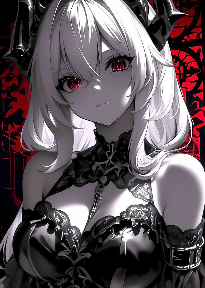 Anime Girl with Red Eyes