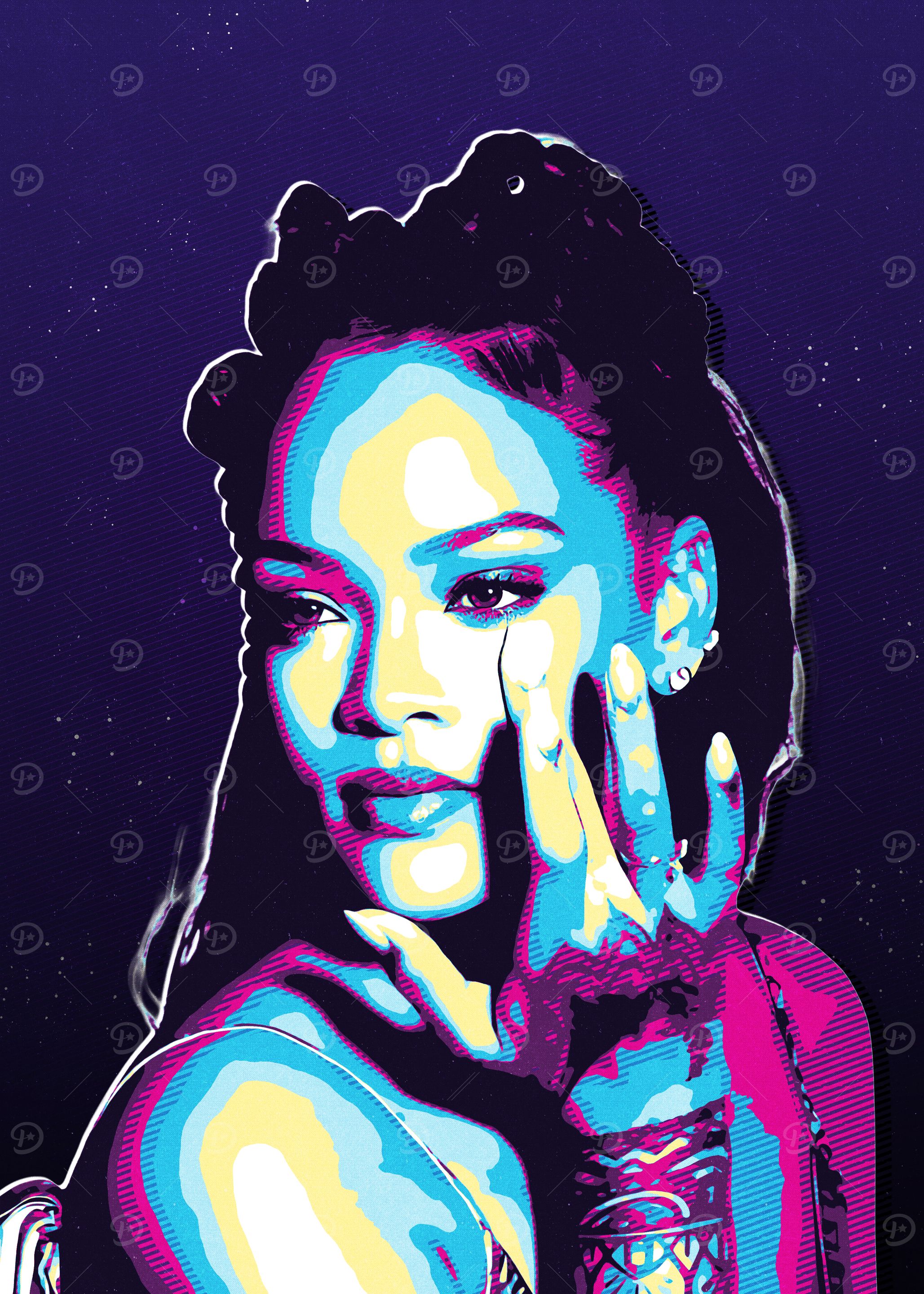 Rihanna retro art