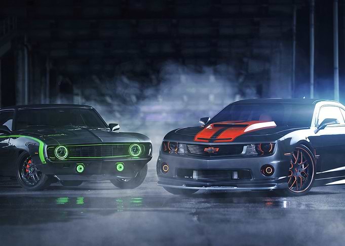 Two Black Camaros