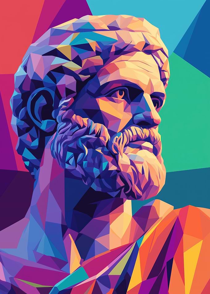 Geometric Aristotle Portrait