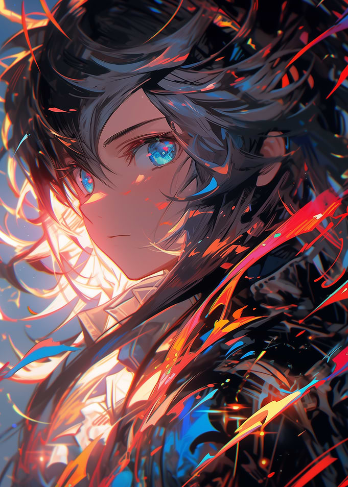 Anime Girl with Blue Eyes
