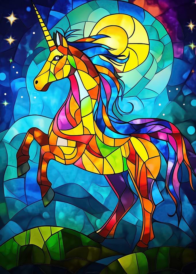 Stained Glass Unicorn