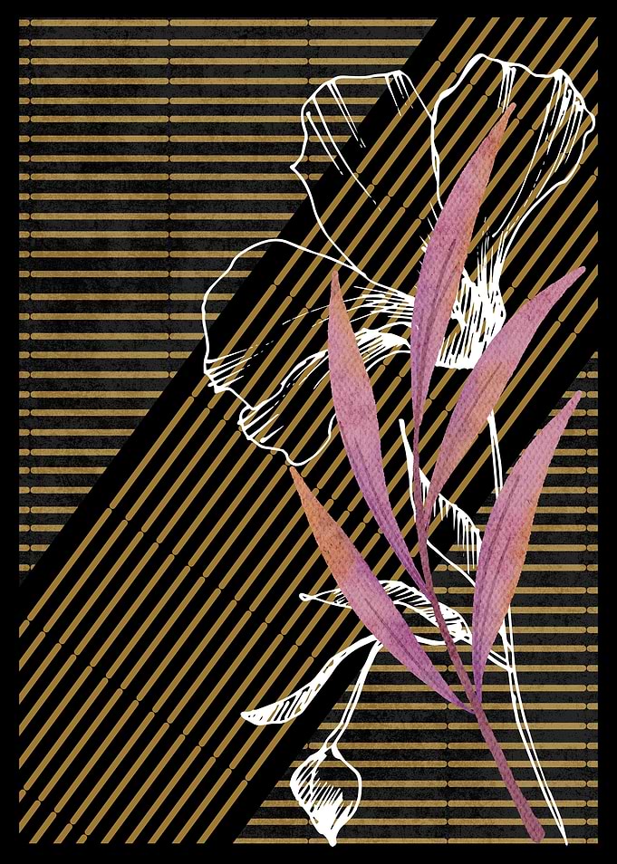 Floral Pattern with Stripes