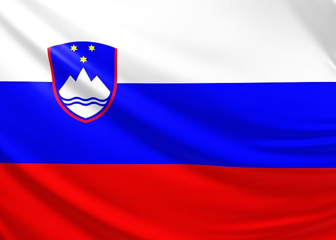 Slovenian Flag, realistic flag of Slovenia
