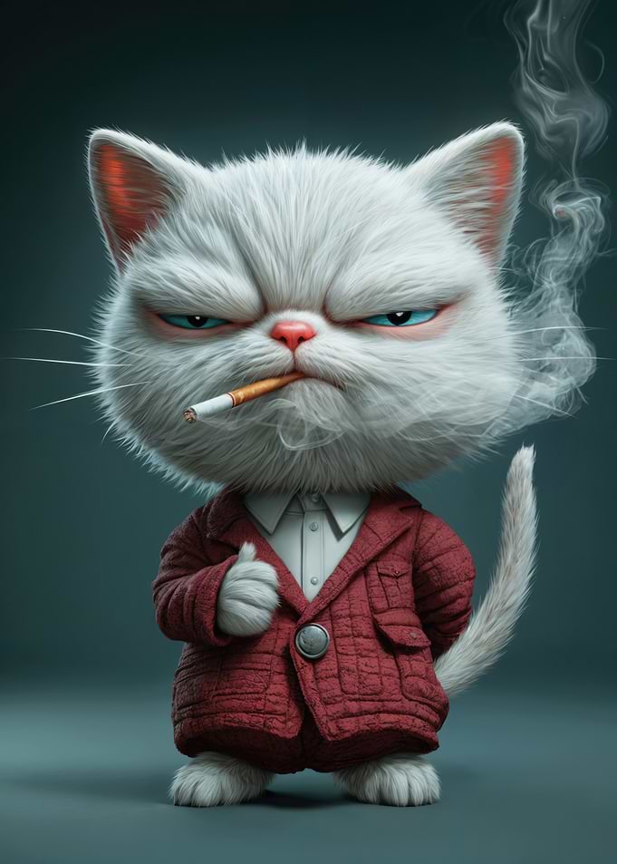 Cool British Cat Smoking
